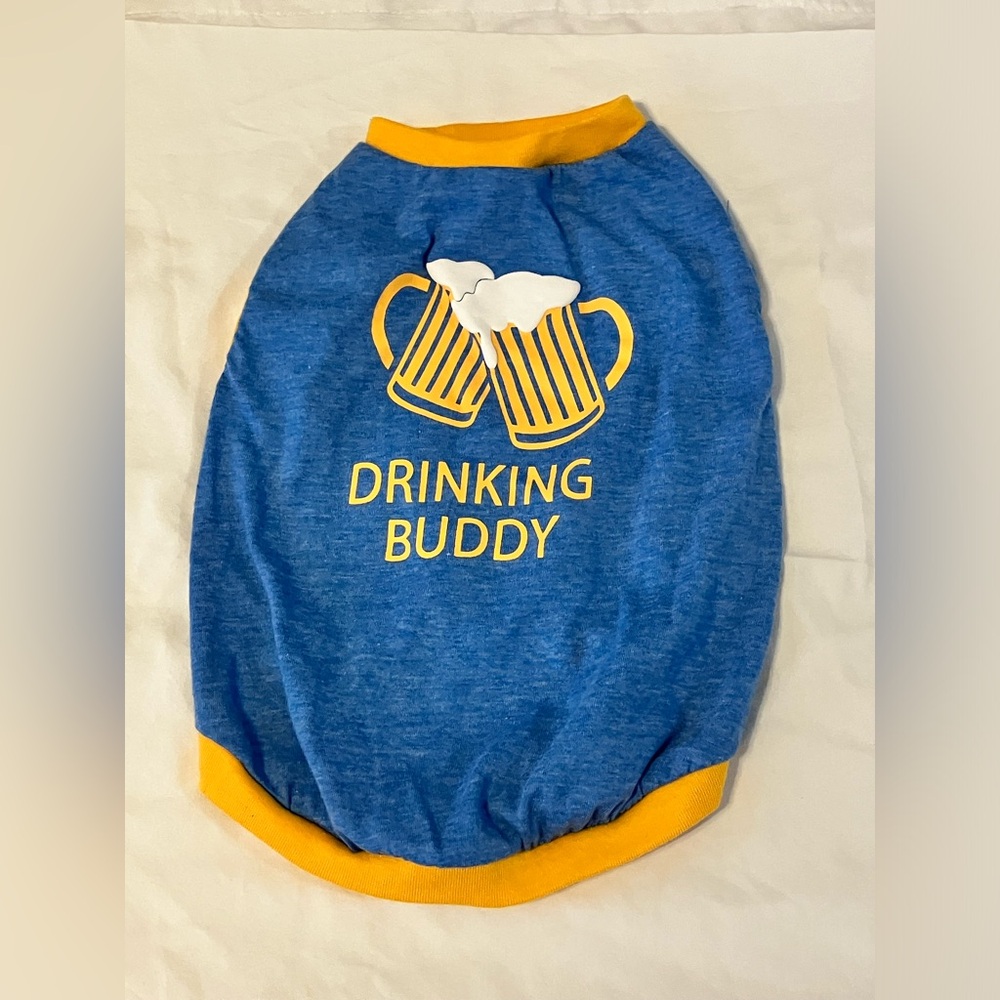 Top Paw Petsmart - Drinking Buddy Medium Blue Dog Shirt